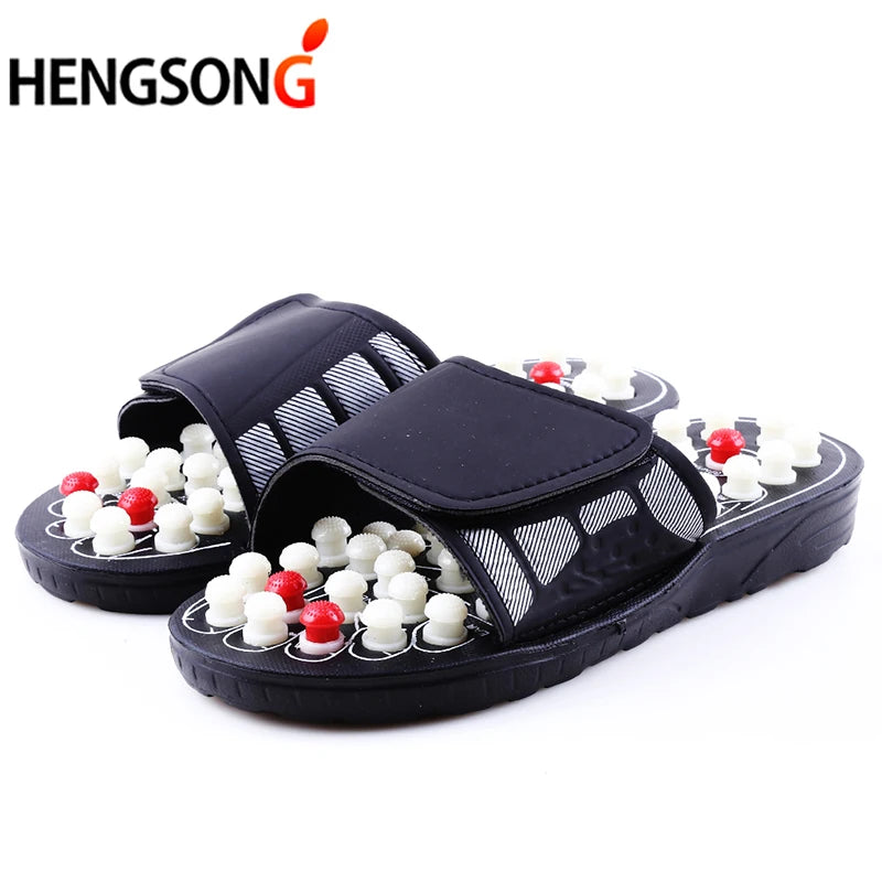 Akupoint massasje tøfler massasje sko for føtter unisex hjemme flip flop helsehjelp roterende føtter kinesisk akupressur