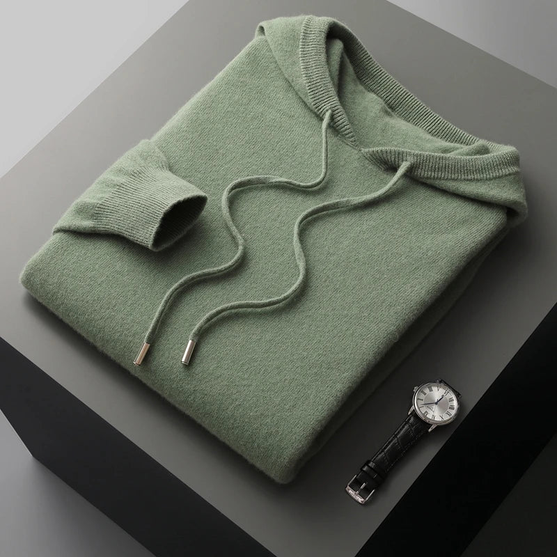 Cashmere femenino de hombres con capucha de una pieza lista para usar 100% Merino Wool Knited Swein Winter Winter informal Top Long Long