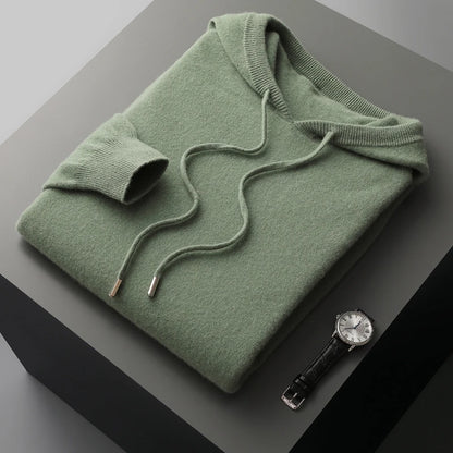 Cashmere femenino de hombres con capucha de una pieza lista para usar 100% Merino Wool Knited Swein Winter Winter informal Top Long Long