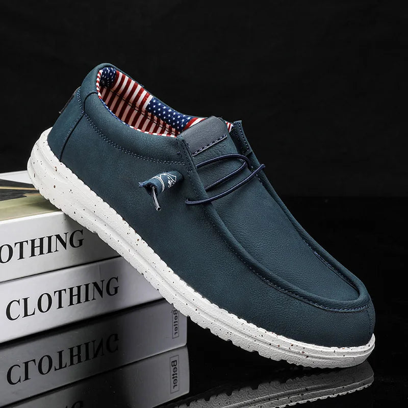 Mænds slip-on afslappet loafers lette komfortable lærredsko stræk loafer non slip åndbare bådsko til mænd