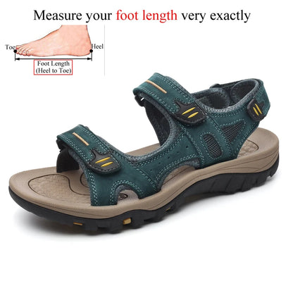 Big Size 48 49 Beach Sandals For Men Outdoor Casual Trekking Summer Breathable Shoes Sandal Hook & Loop Sandalias Hombre Playa