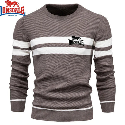 Bordado lonsdale masculino chicos suéter de invierno espesas espesas calientes calientes o cuello o cuello de o-cuello básico slim sweaters cómodos cómodos