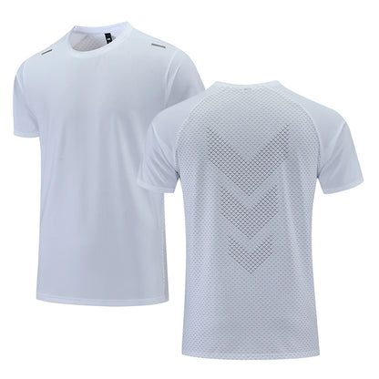 Snelle droge mannen Running T-shirt Fitness Sports Top Gym Training Shirt Ademend joggen Casual Sportswear