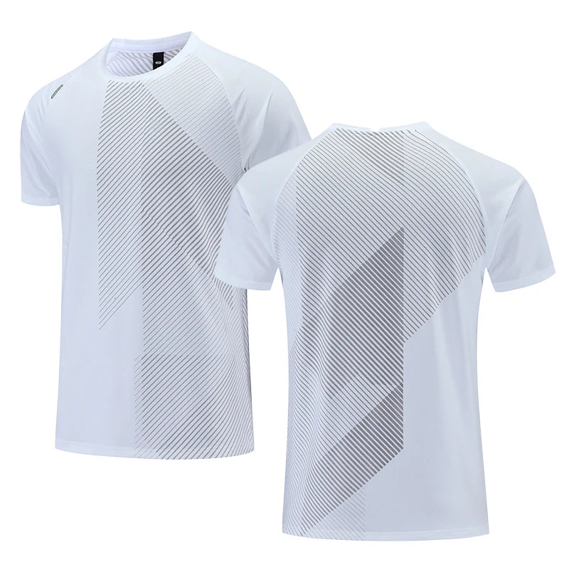 Snelle droge mannen Running T-shirt Fitness Sports Top Gym Training Shirt Ademend joggen Casual Sportswear
