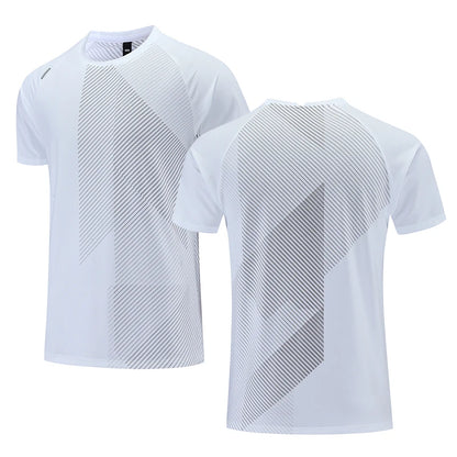 Snelle droge mannen Running T-shirt Fitness Sports Top Gym Training Shirt Ademend joggen Casual Sportswear