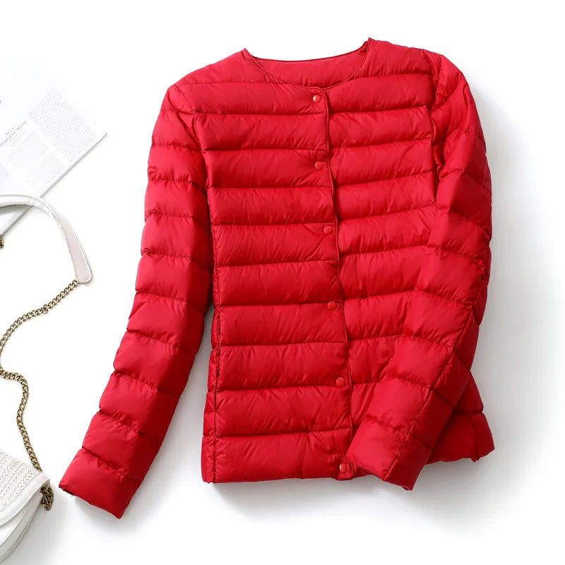 Woman Ultra Light Down Jacket Portable Parka Matte Fabric Casual Duck Down Coat Warm Liner Lightweight Outwear Good Quality