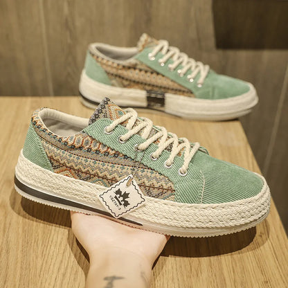 Chaussures décontractées plates pour hommes baskets en toile pour hommes Summer Souffer pêcheur en lin mocassins en tissu confortable Espadrilles