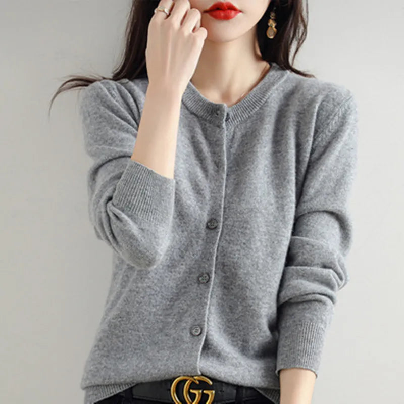 Kobiety sweter sweter o Neck Spring Autumn Knitted kaszmirowe Cardigany Solidne damskie swetry damskie 2022