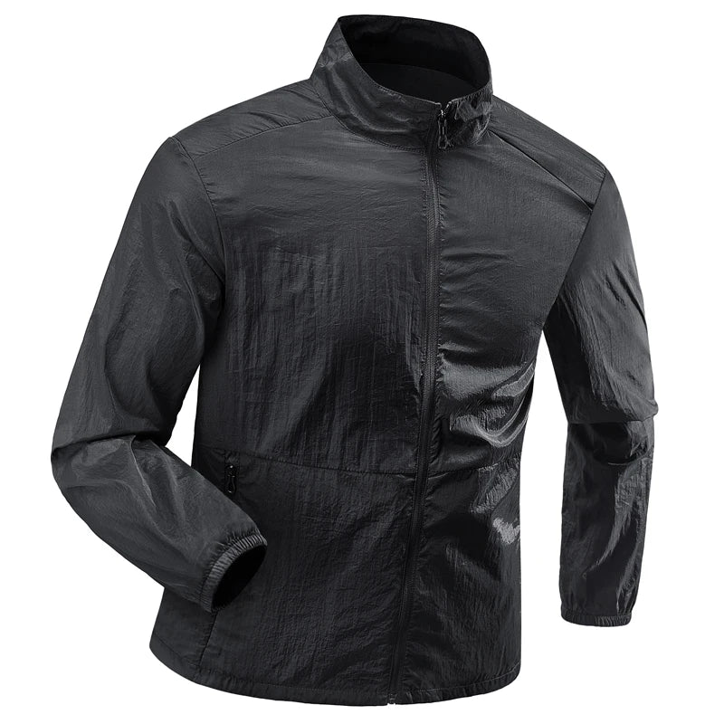 Plus Size 7XL 8XL Summer Hiking Jackets Men Fishing Cycling Hooded Gym Running Coat Outdoor Sun-Protective Thin Jacket Clothing