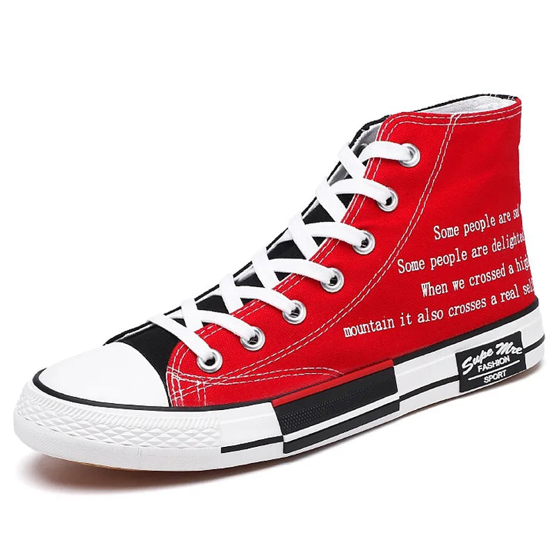 High Top Men's Sport Shoes Summer striga strigaskór hönnuður Tvíhliða espadrilles Vulcan Shoes Lúxus strigaskór