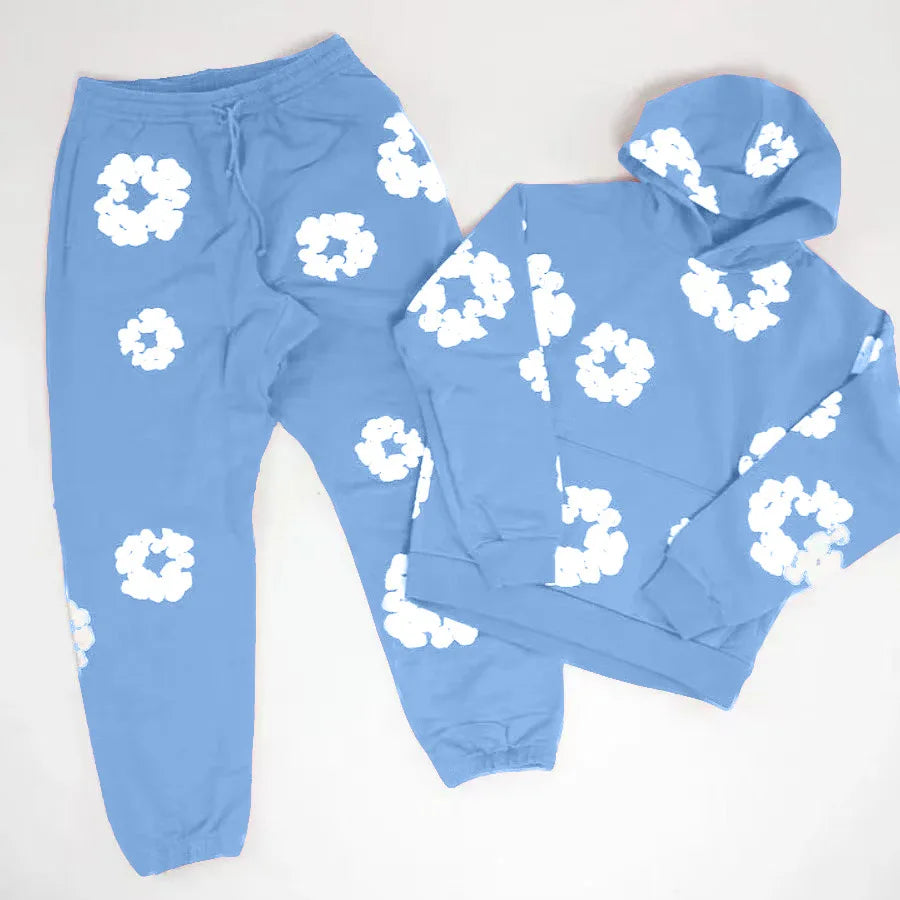 Denim Tears Brand Hot Vendre un nouveau sweat à capuche imprimé en mousse de coton à la mode, un costume de sport pour hommes à la mode européen et américain