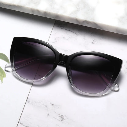 Retro Fashion Cat Cat Ochelari de soare pentru femei Brand Ochelarii de soare Gradient Lens Simple Simple pentru picioare largi Design unisex Cateye nuanțe feminine UV400