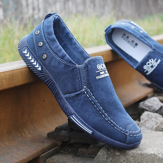 Luxury Designer Men's Canvas Shoes Slip on Casual Shoes Denim Male Loafers Soft Driving Moccasin Outdoor Breathable Men Sneakers