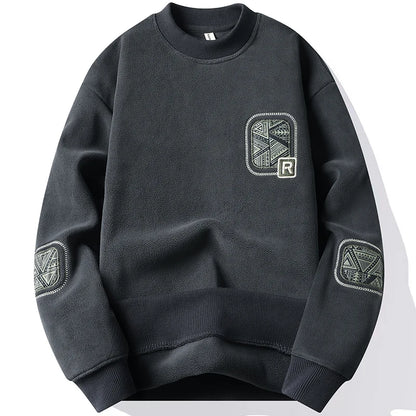 Moda masculina grossa bordado com capuz de capuz