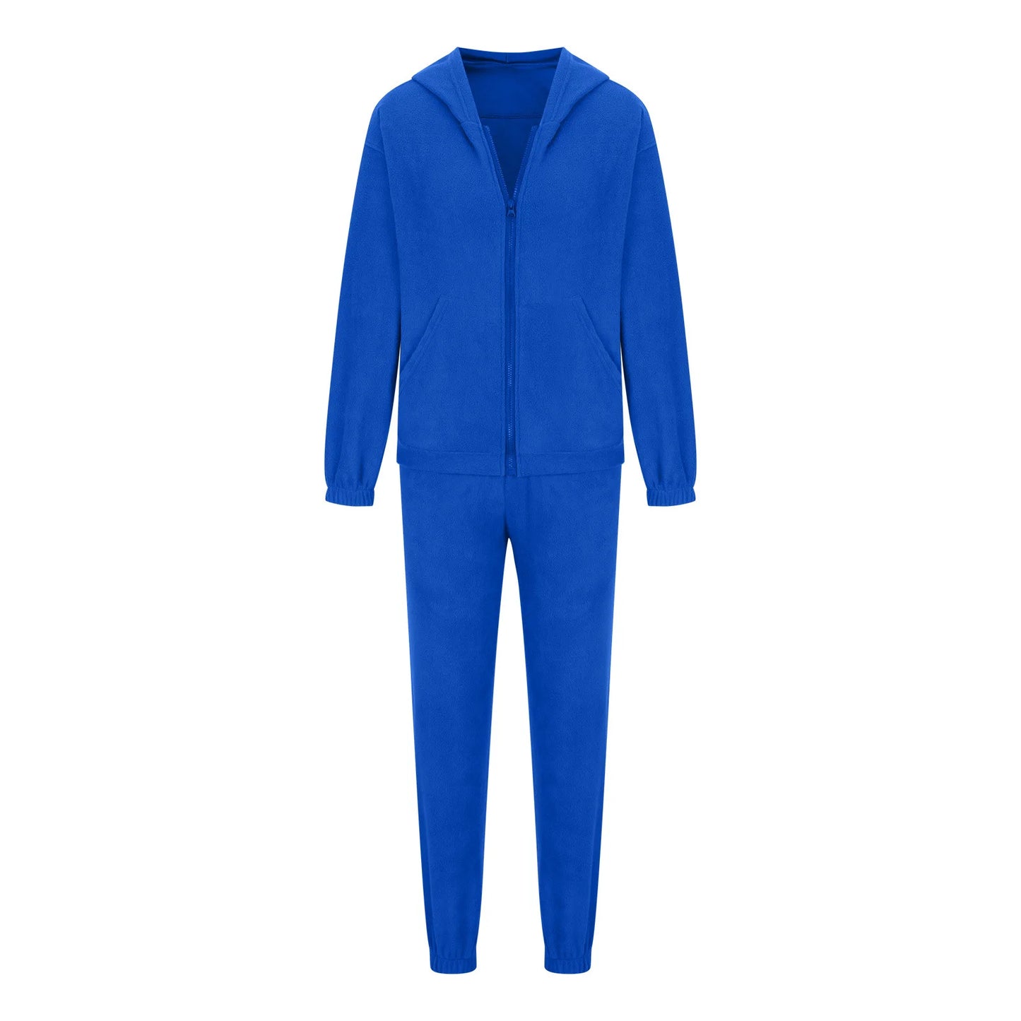 Frjálslegur konur Polar Fleece Hoodie Two Piece Sets Fashi