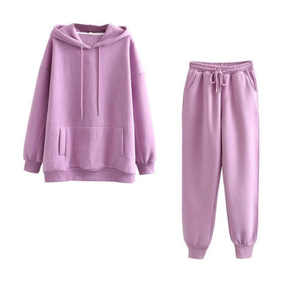 Žene tracksuit casual kapuljače dukserice hlače set salon nošenje sportskog odijela 2pcs jesenska zimska odjeća s kapuljačom zgužvane setove