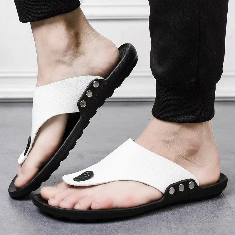 yrzl flip flop men summer slippers slippers شاطئ صندل مريح أحذية عارضة أزياء أسود غير انزلاق أحذية الحمام رجال شرائح الشرائح
