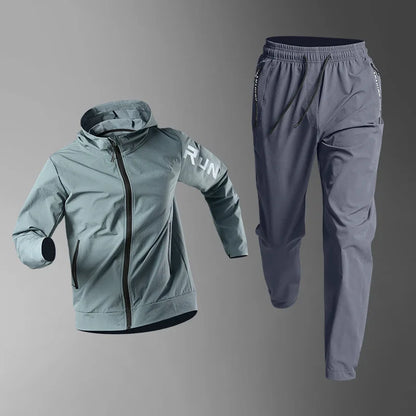 Costum sportiv de primăvară pentru bărbați alergare de fitness de fitness de dimineață alergare în aer liber sport rapid uscare rapidă pentru ciclism, haine pentru jacheta de antrenament pentru ciclism