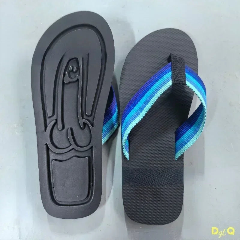2025 Hidden Penis Flops Parody Creative Penis Slippers Summer Beach Comfort Non Slip Men's Sandal Beach Flip Flops Dick Tøfler