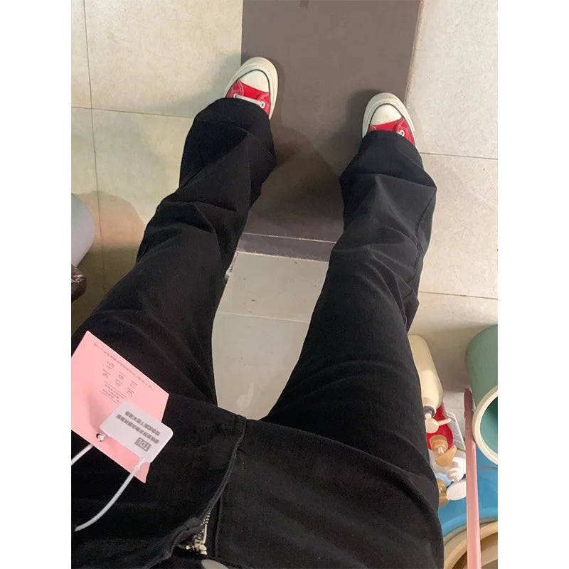 Bla Fce Lined High Waist Denim Jeans Women's Autumn Winter New Sle American Sle Slimming Small Size  Hoof Pants