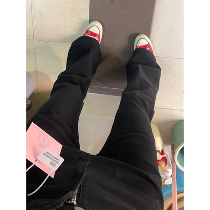 Bla Fce Lined High Waist Denim Jeans Women's Autumn Winter New Sle American Sle Slimming Small Size  Hoof Pants