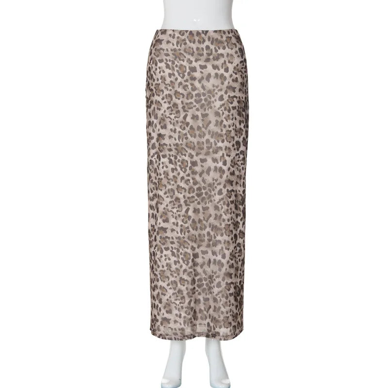 Femei Tulle Leopard Print Top cu Bandeau Off-the-Shoulder, decolteu drept, decolteu de vară, casual pentru bluză de vară