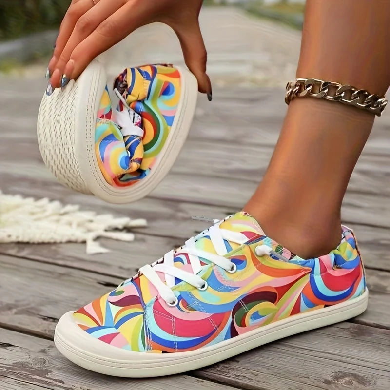 Kvinnors avslappnade sneakers, mode espadrilles, mjuka sulor, slip-on design, utskrifter, kvinnors skor, vår, sommar, höst, inomhus
