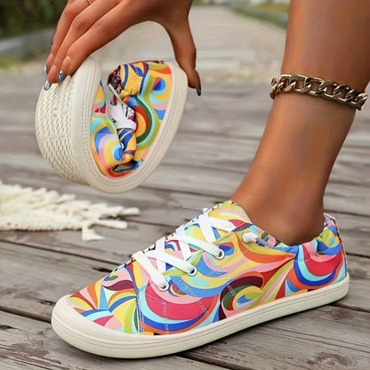 Kvinnors avslappnade sneakers, mode espadrilles, mjuka sulor, slip-on design, utskrifter, kvinnors skor, vår, sommar, höst, inomhus