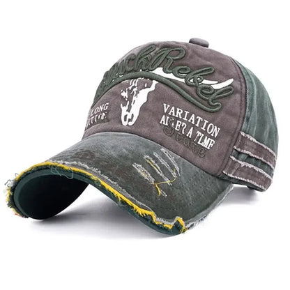 Cargador de algodón de algodón unisex letra bordado de béisbol gaca de béisbol patrón de cabeza de vaca