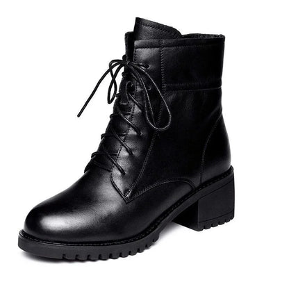 2024 Luxury Chelsea Boots Women Leather Ladies Boots Chunky Winter Shoes Platform Ankle Boots Slip On Thick Heel