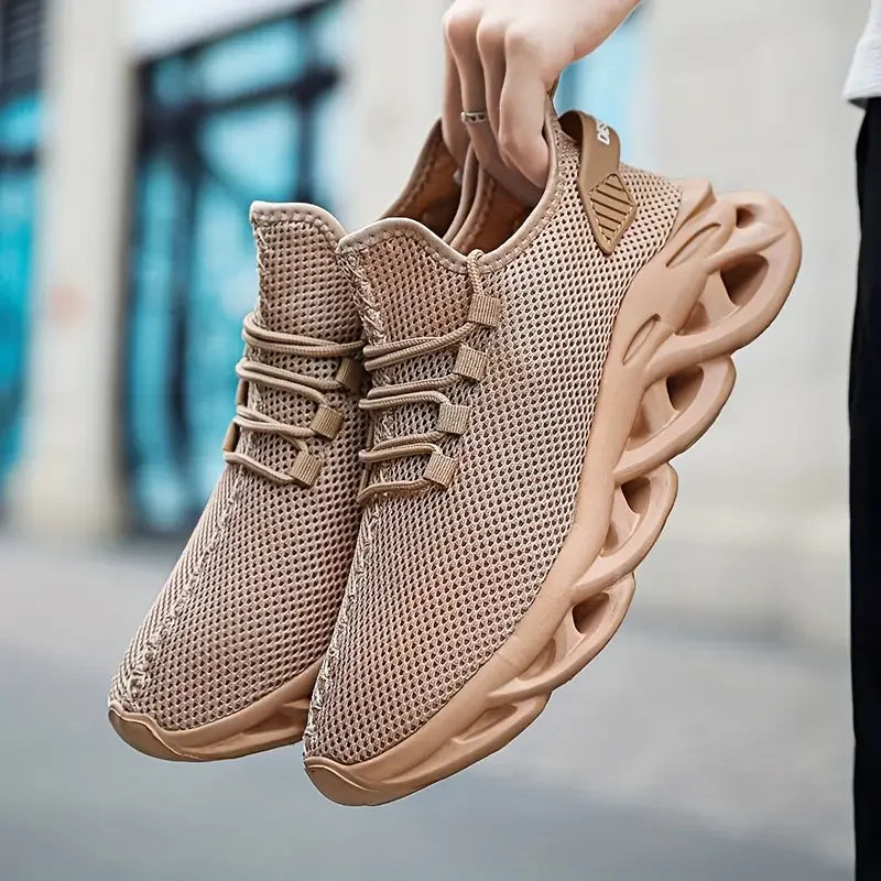 Hombres zapatos deportivos casuales zapatillas transpirables livianas calzado de malla de malla al aire libre