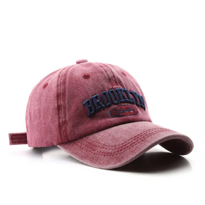 Retro Brooklyn Letter Embroidery Baseball Caps Spring Summer Men Women Cotton Justerbar Casual Hat Hip Hop Streetwear Sun Hats