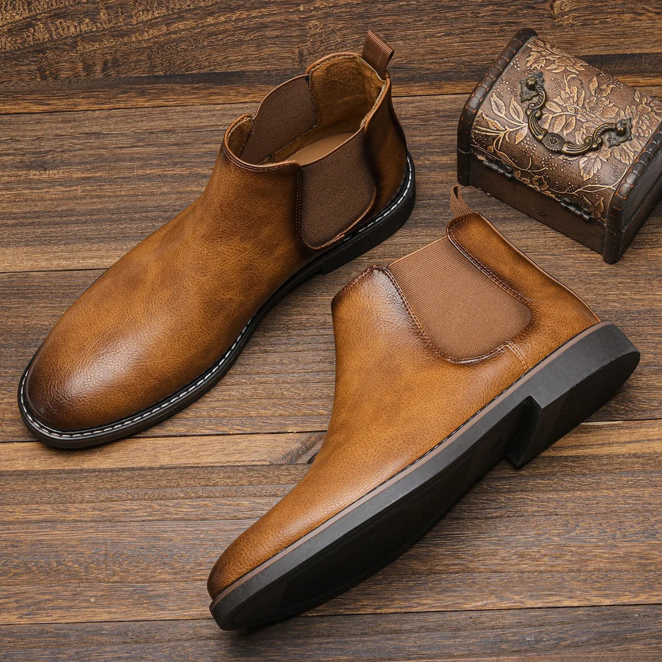 40 ~ 46 Men Chelsea Boots Brand Retro Comfortabele mode Men -laarzen