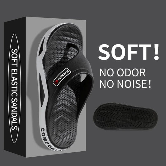 Sommer menns tøfler Mote innendørs bad Anti-skli Anti-ound Myk sålepar Sandaler Comfort Outdoor Beach Flip Flops