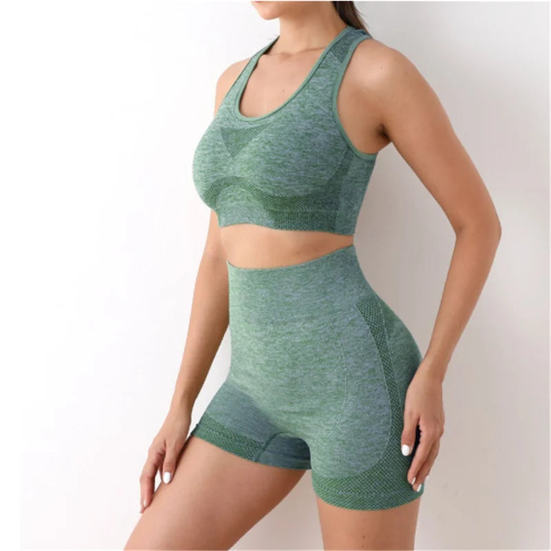 Shoga Shorts Shorts da ginnastica da donna Sport Brasere Allenamento per le donne per le donne Abiti di yoga Fitness Leggings Set di palestra set di yoga senza soluzione di continuità