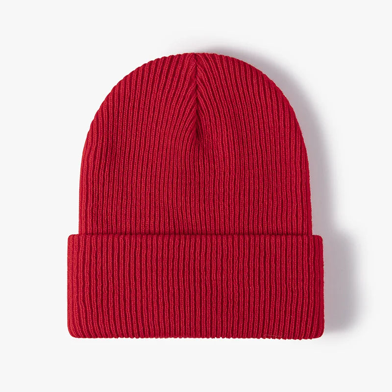 Brand Oohmy Knitted Hats for Men Women, Skullies Caps, Warmer Bonnet, Casual Cap, Monochromatic, Male and Female, Winter, 2024