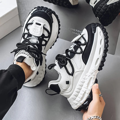 Vinter løbesko til mænd Chunky Sneakers Work Wear Man Athletic Herre Tennis Platform Fodtøj Trends 2025 Komfort Skateboard