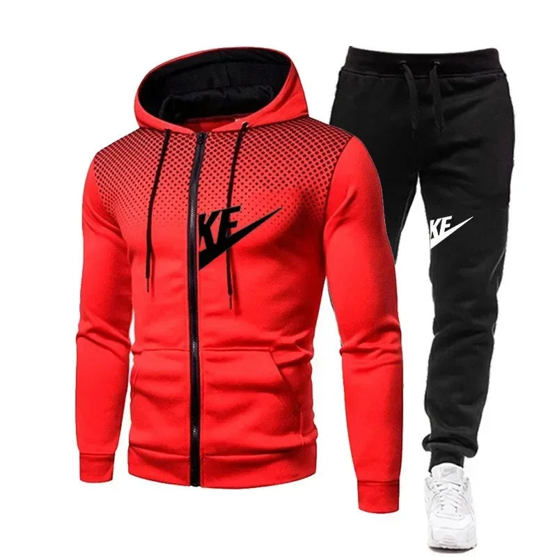 2025 Nuovi abiti da uomo autunno e inverno di alta qualità, felpe con cappuccio, top casual zip-up, abbigliamento sportivo per uomini, pantaloni sportivi casual maschile