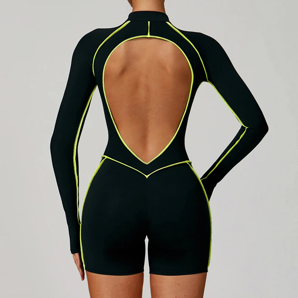 Gym Set Women Jumpsuit Training Yoga Suit Sportswear Women Long Sleeved Sports Fitness Rompers Female Push Up Workout Bodysuits