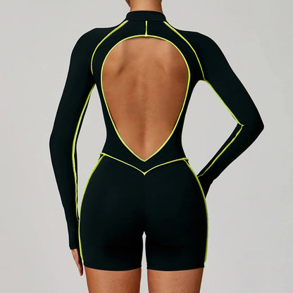 Gym Set Women Jumpsuit Training Yoga Suit Sportswear Women Long Sleeved Sports Fitness Rompers Female Push Up Workout Bodysuits