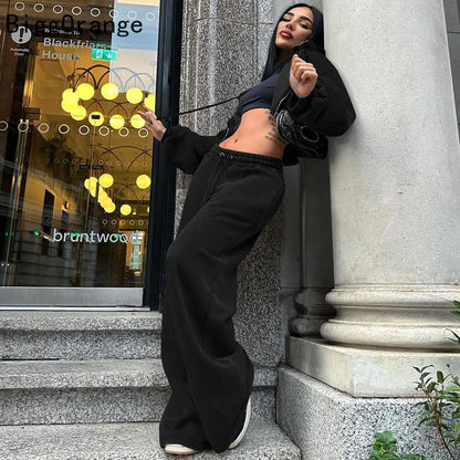 Y2K modă europeană și americană cu glugă scurtă pentru femei Costum sportiv subțire cu mâneci lungi de top cu curea cu centură pantaloni sportivi la modă