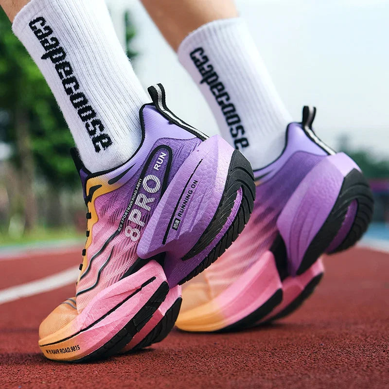 Mænds sneakers carbon plade maraton racing dæmpende anti-slip løbesko tykkål slidbestandigt par tennissko