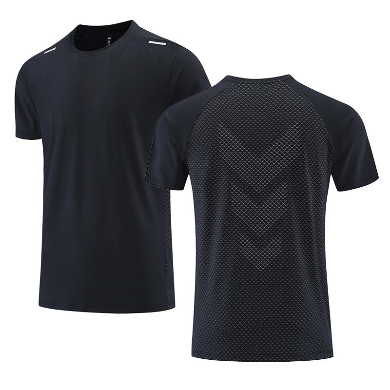 Snelle droge mannen Running T-shirt Fitness Sports Top Gym Training Shirt Ademend joggen Casual Sportswear
