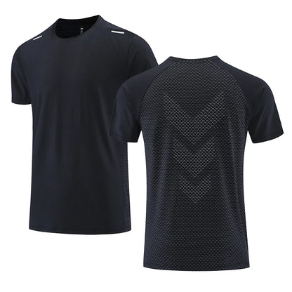 Snelle droge mannen Running T-shirt Fitness Sports Top Gym Training Shirt Ademend joggen Casual Sportswear