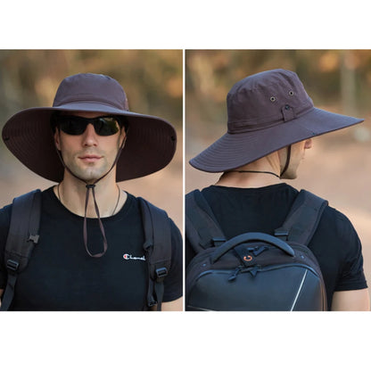 Men's Waterproof Fabric Mountaineering Hat Male Anti-UV Sun Hats Outdoor Fishing Cap Wide Brim Caps Bucket Hat Boonie Hat Gorros