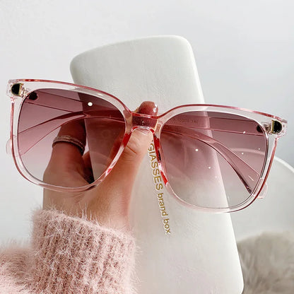 Muoti ylisuuret aurinkolasit naisen tuotemerkin suunnittelija Vintage Square Sun Glasses Naisten iso kehysgradientisävyt Oculos de Sol