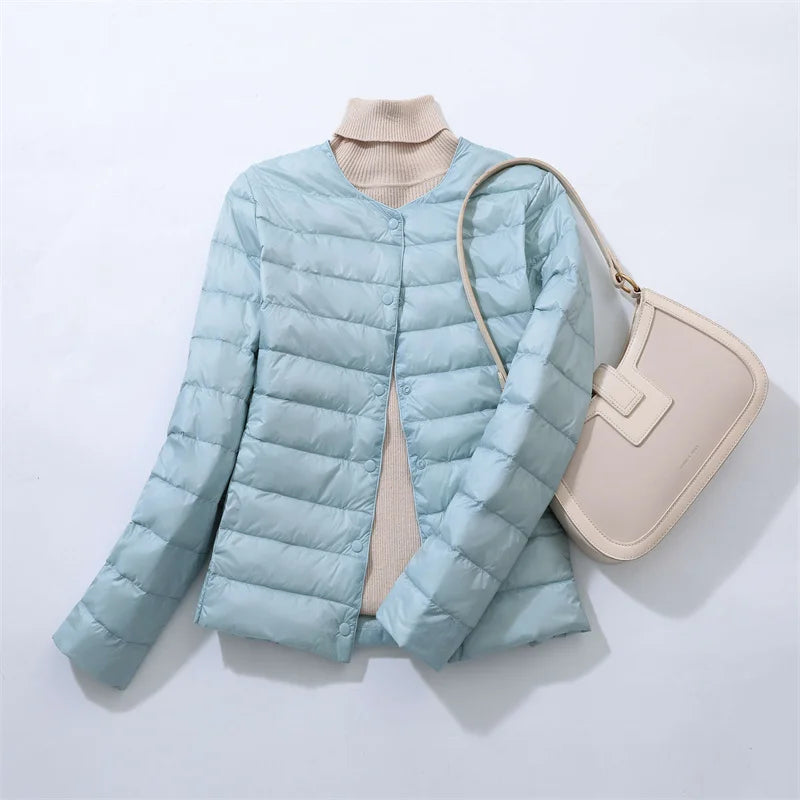 Woman Ultra Light Down Jacket Portable Parka Matte Fabric Casual Duck Down Coat Warm Liner Lightweight Outwear Good Quality