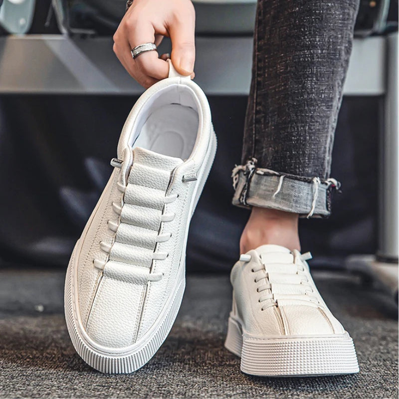 Spring New Men Shoes Fashion Lace-up Men Sneakers Designer Leather Casual Shoes comfortable Outdoor Men Running Shoes Tenis 2025