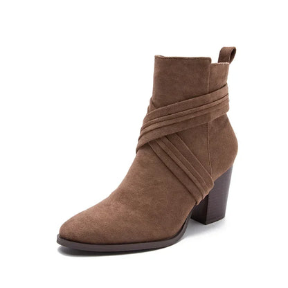 Ankle Boots for Women New Fashion Woman Autumn Pointed Toe High Heels Zipper Pumps Female Short Booties Zapatos De Mujer 2024