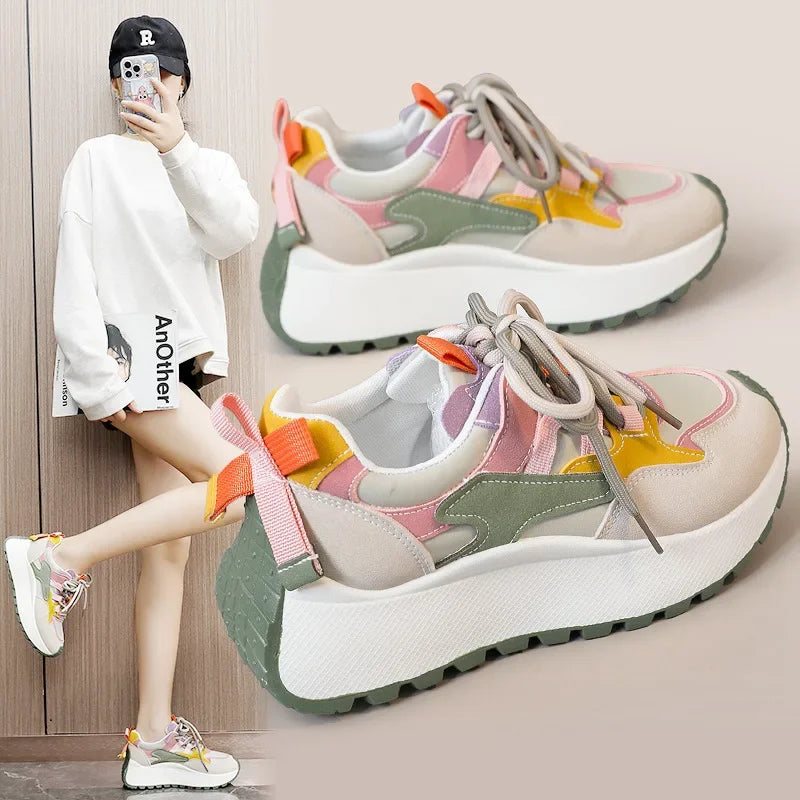 Zapatillas de deporte de plataforma casual de mujeres
